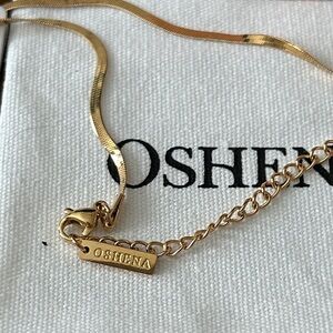 Oshena designer beachwear herringbone Gold layering Necklace NEW release!